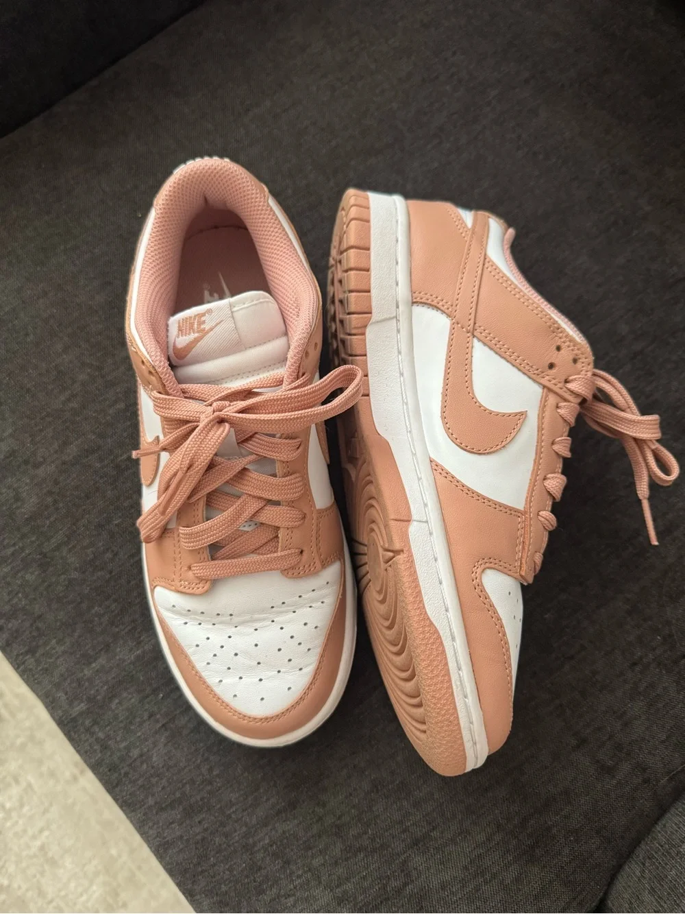 Nike Women’s Peach and White Low-Top Sneakers